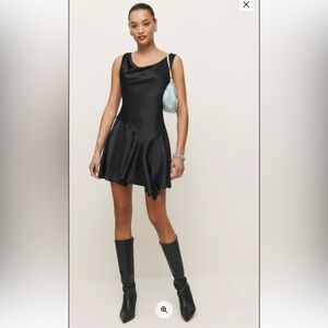Reformation Kalmia Silk Dress in size small in black